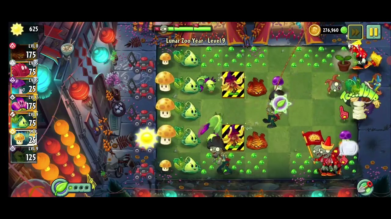 PvZ 2 - Lunar Zoo Year - Easy Levels - Level 9 to Level 10