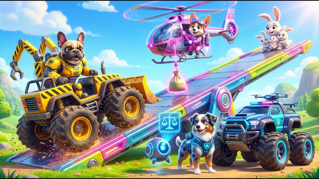 PAW FORCE | The Seesaw Bridge Rescue! 🏗️  Fun STEM Physics for Kids & Big Wheels Action
