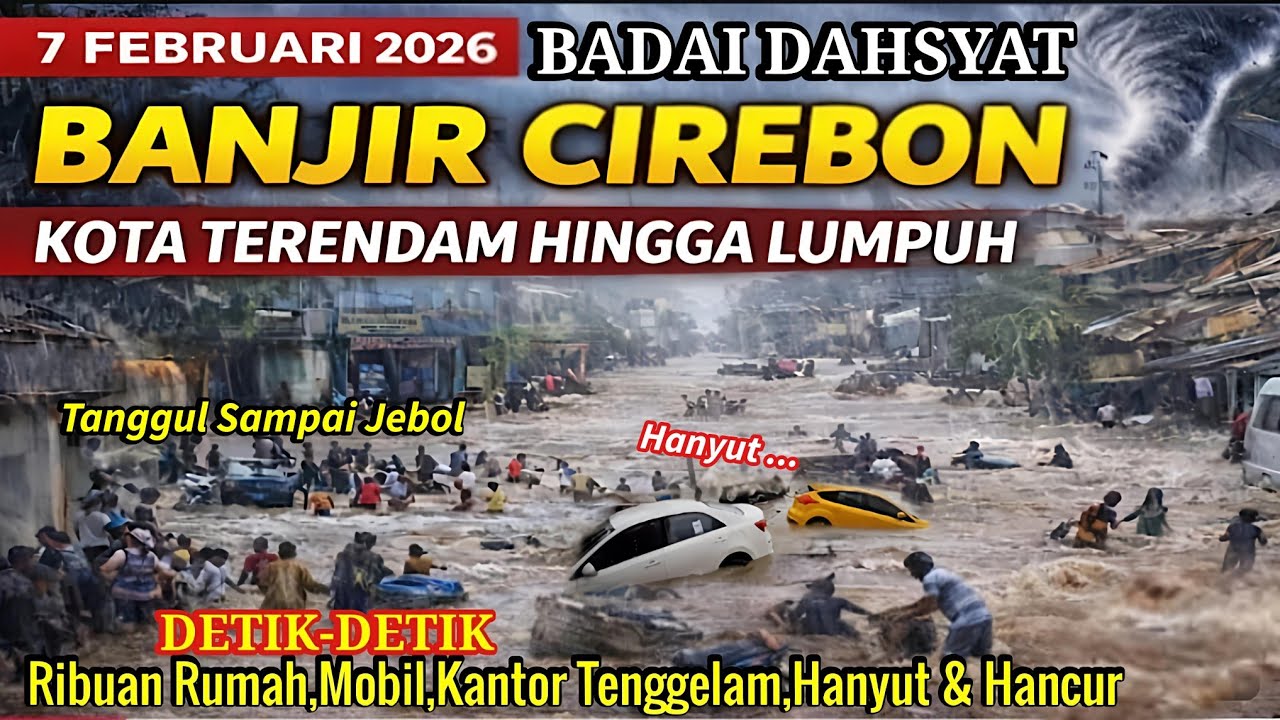 7-02-2026 CIREBON PORAK PORANDA! BARU SAJA CIREBON BADAI DAHSYAT, TANGGUL JEBOL & BANJIR CIREBON