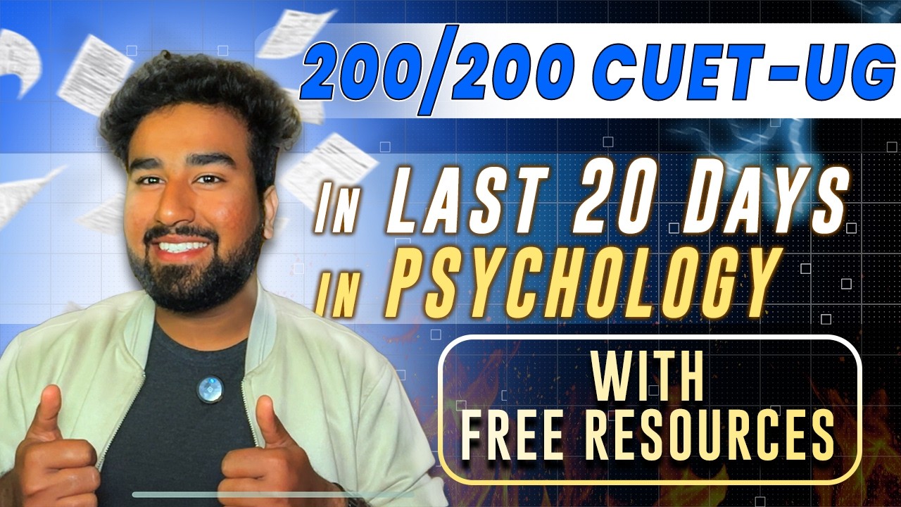 Crack CUET-UG Psychology in 20 Days! || CUET-UG 2026