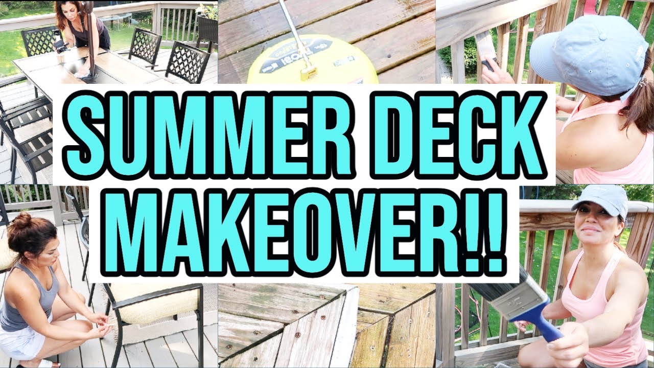 SUMMER DECK CLEAN & DECORATE WITH ME | MASSIVE DECK MAKEOVER | BACKYARD CLEANING MOTIVATION