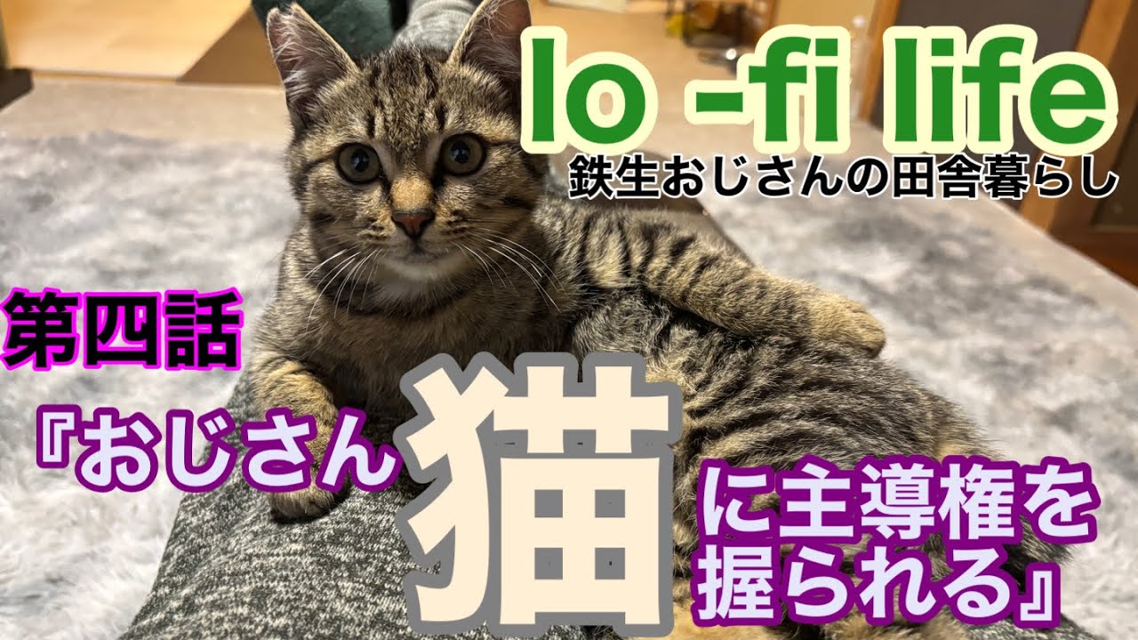 lo -fi life 鉄生おじさんの田舎暮らし。第四話『おじさん猫に主導権を握られる』