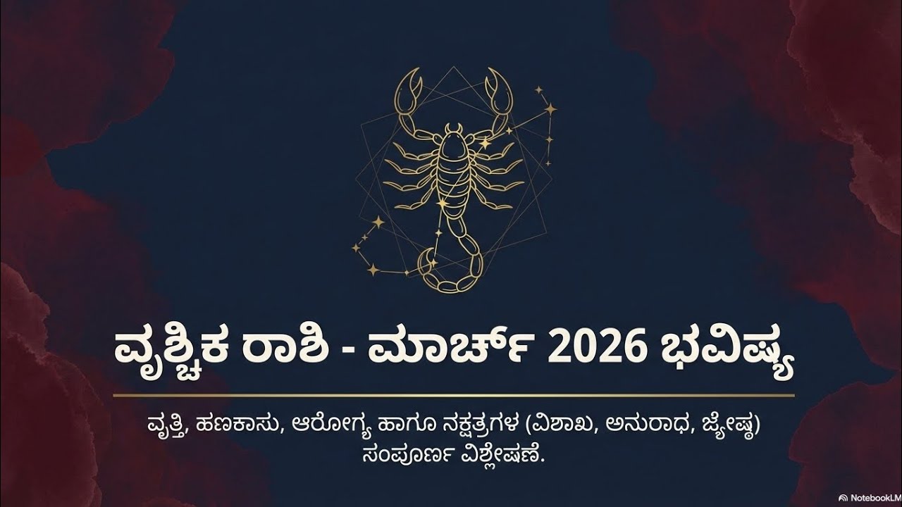 March 2026 ವೃಶ್ಚಿಕ ರಾಶಿ ಭವಿಷ್ಯ | Vrischika Rashi Monthly Horoscope Kannada