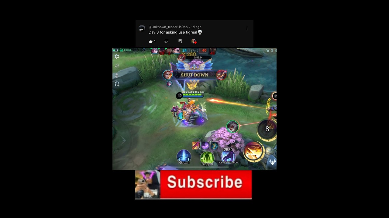 Tigreal jungle game play 😎 #shorts #tigrealgameplay #mobilelegendsgame #mobilelegendsindonesia