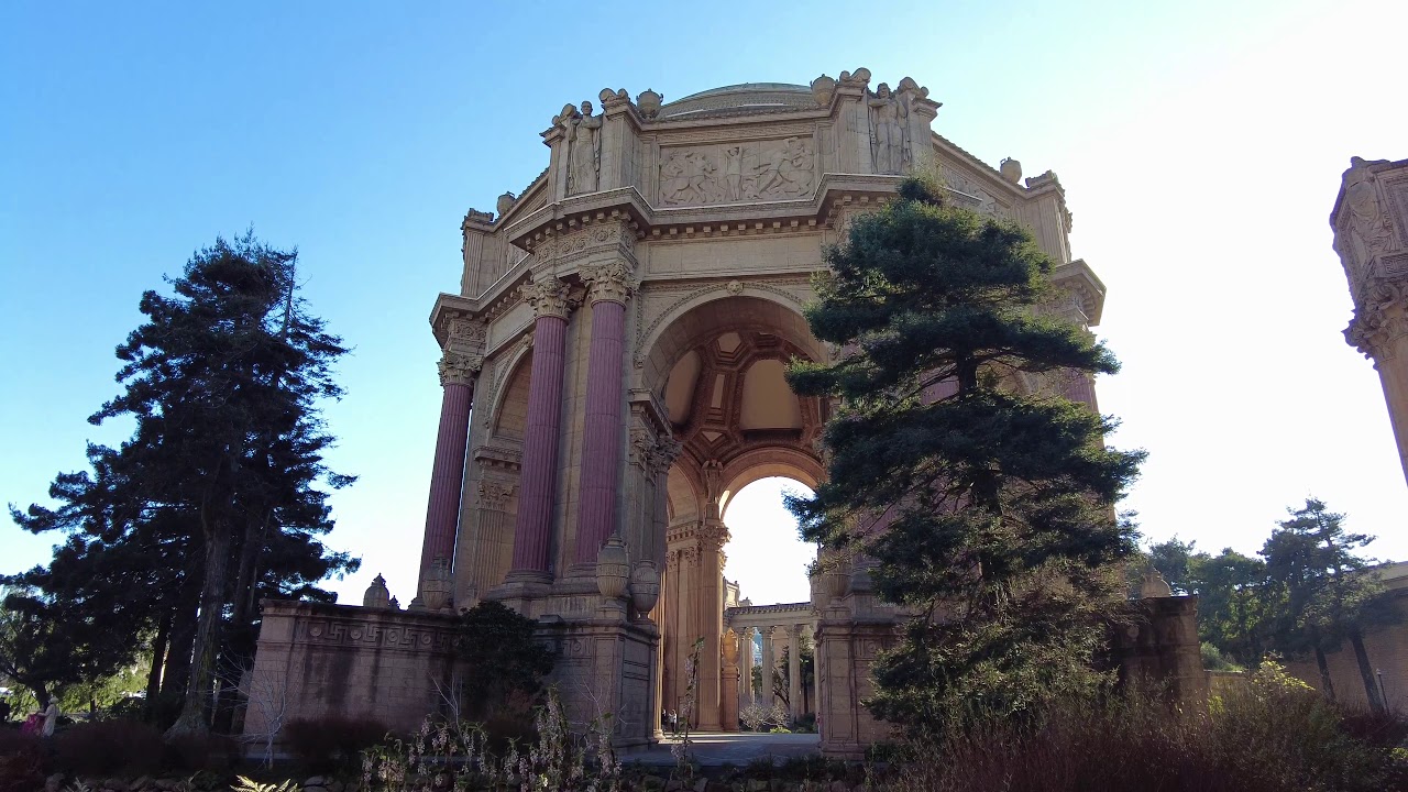 4K Virtual WalkingTour - Walking In Palace Of Fine Arts, San Francisco California