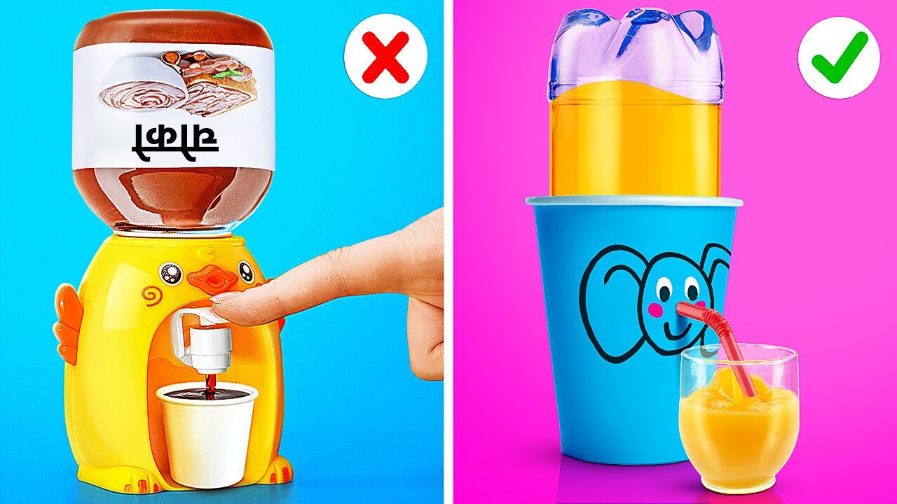 TRUCOS PARA PADRES INGENIOSOS || &iexcl;Dispensador en miniatura! Trucos con comida saludable por 123 GO!