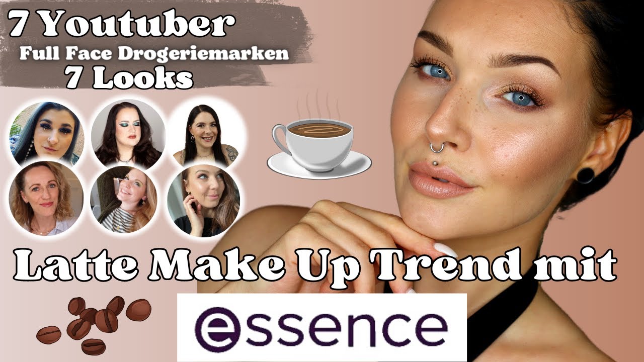 Essence Full Face 🤎 Latte Make Up Trend mit Drogerieprodukten