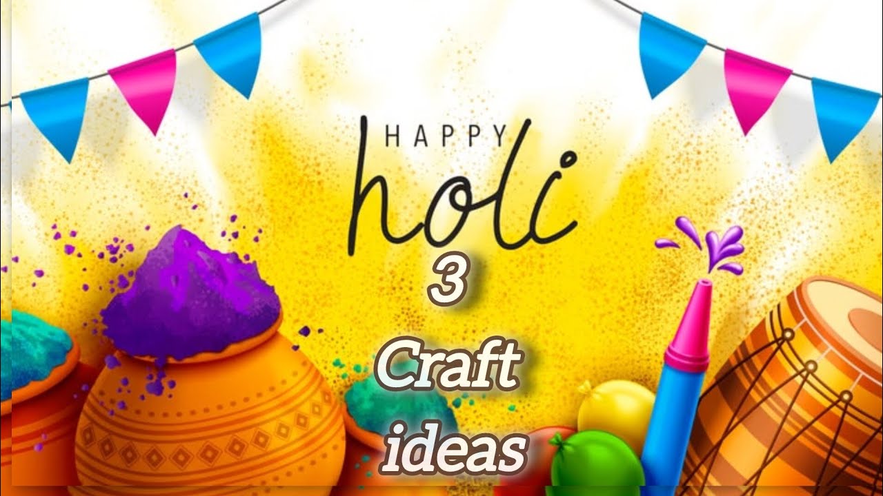 Easy Holi Craft Ideas for beginners || Holi Special craft ideas ❣️💡||  How to make Holi DIY craft
