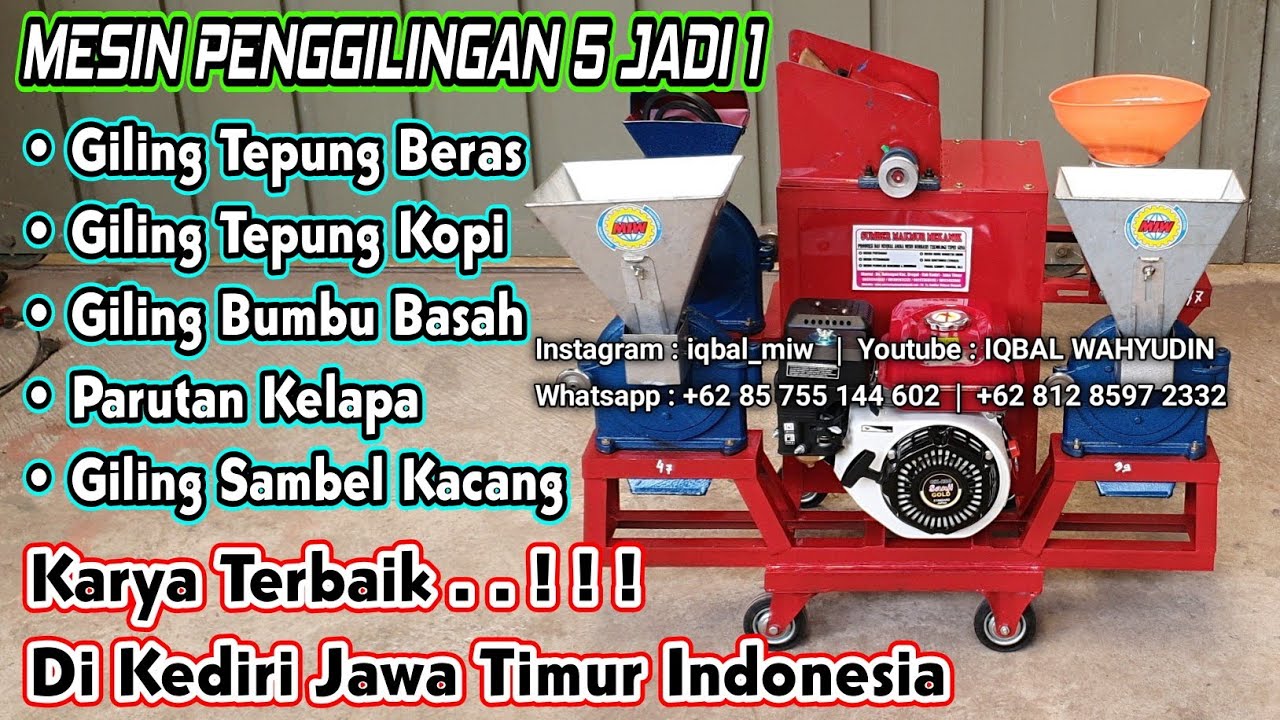 Terbaik Mesin Selep Penggilingan 5 Jadi 1 Mesin Tepung Beras Kopi Giling Bumbu Parutan Selep Sambel