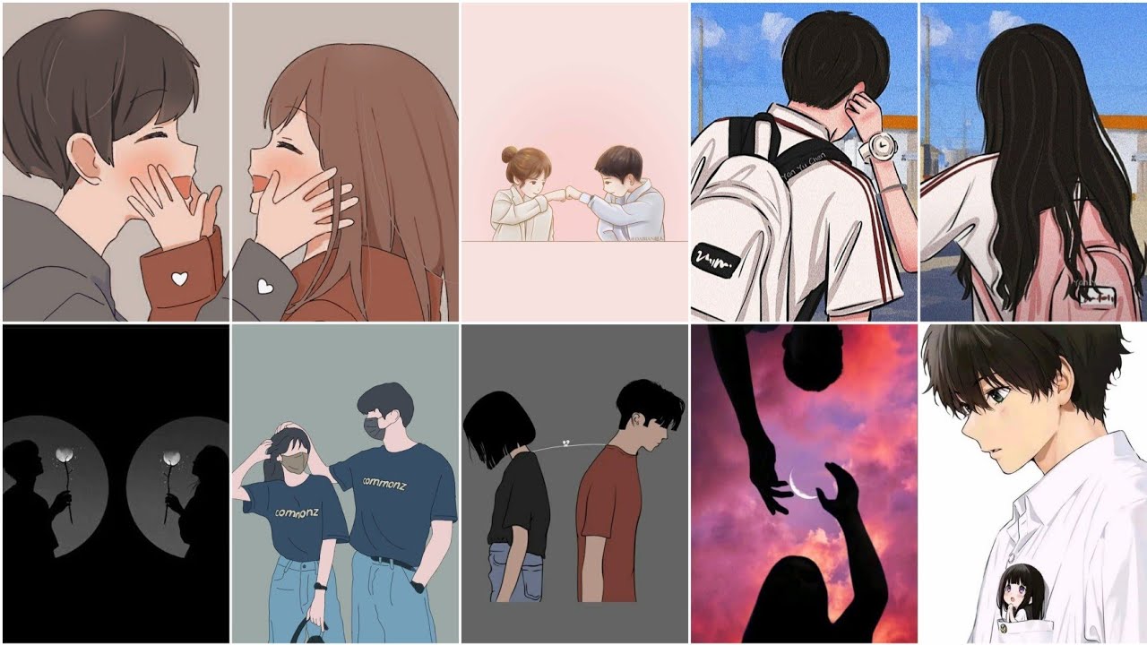 Couples Matching DP Photo |Half matching couple dp|Cartoon Couple dp/dpz/pics/photo/images/wallpaper
