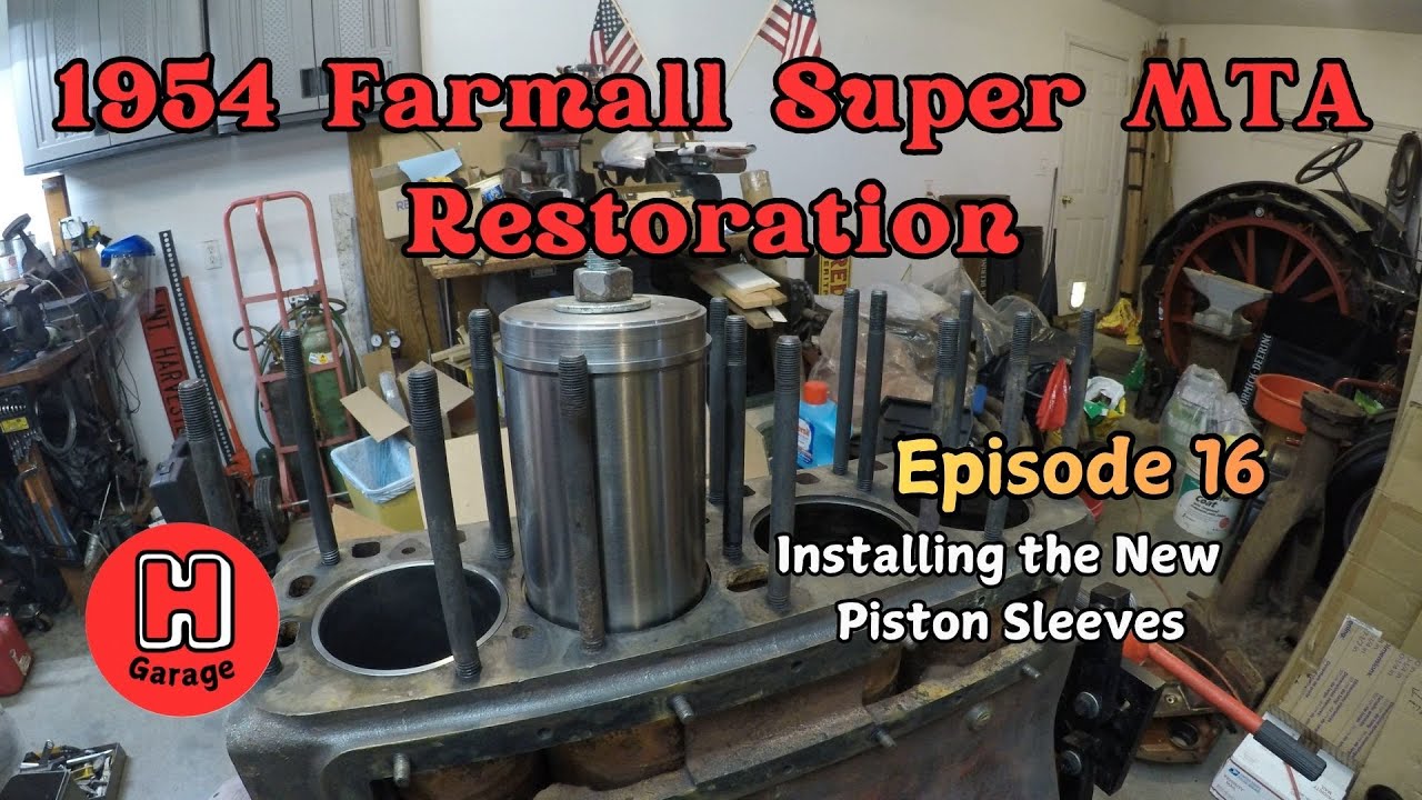 IHC Farmall Super MTA Restoration, Ep 16, Installing the new Piston Sleeves.