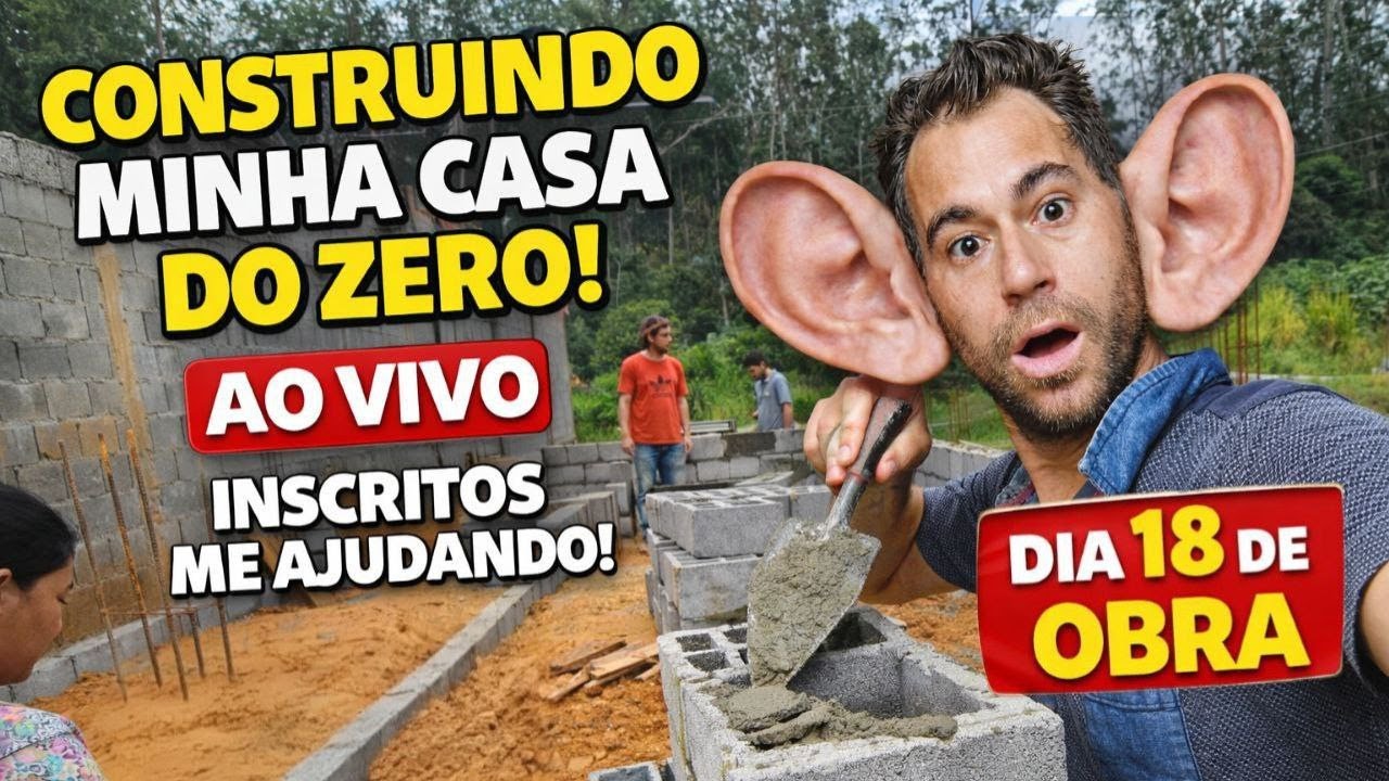 🔴 18º DIA CONSTRUINDO MINHA CASA DO ZERO | SERÁ QUE VAI DAR CERTO?