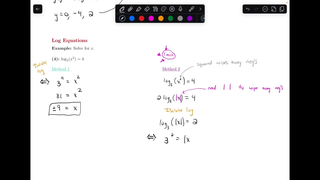 Solving Quick Log Equation || 5.5.3 Prelude to Calculus