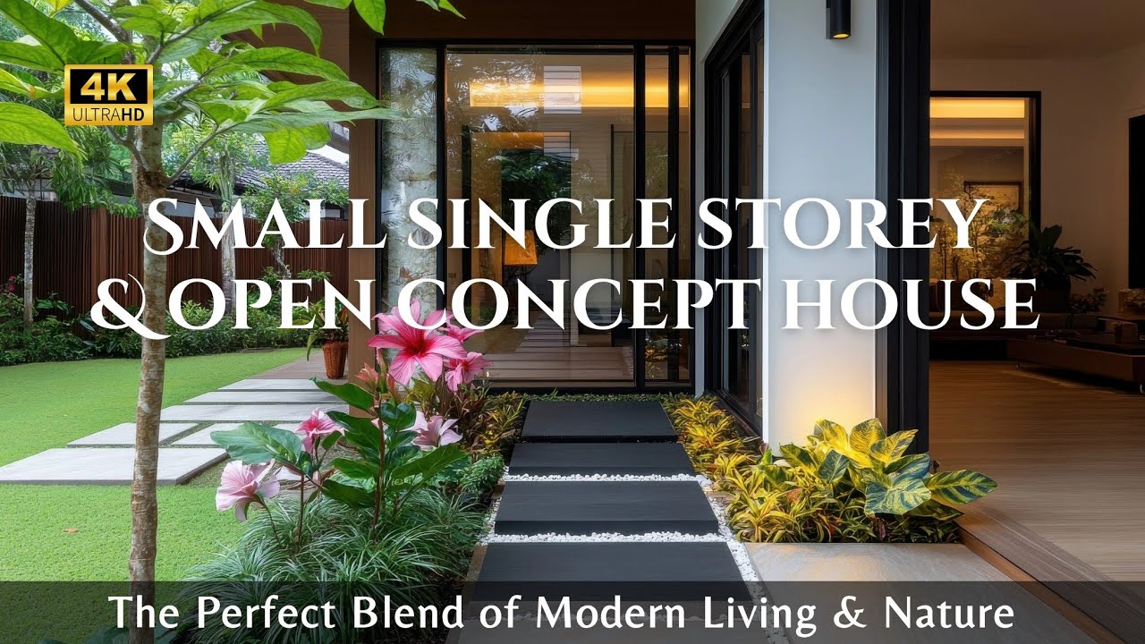 The Perfect Blend of Modern Living and Nature: Small Single-Storey Open Concept House with Garden