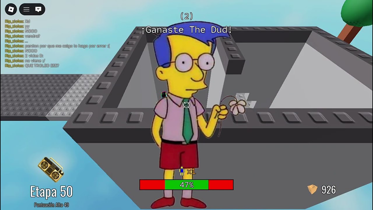 Jugando Ser perseguido por cosas aleatorias en un obby en Roblox