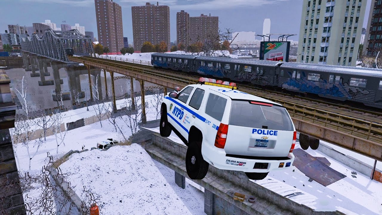 GTA 4 WINTER CRASH TESTING REAL CARS 248