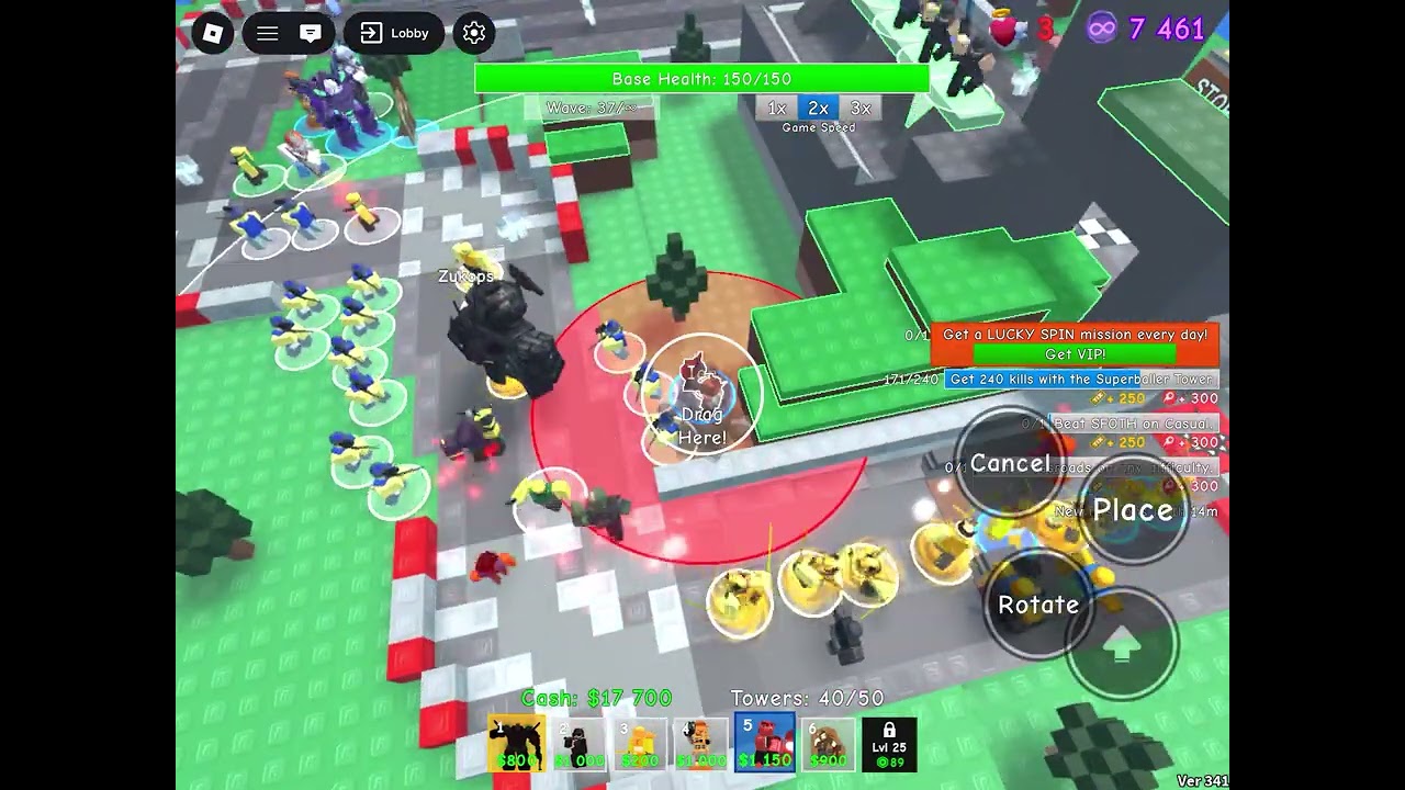 Playing retro tower defence roblox