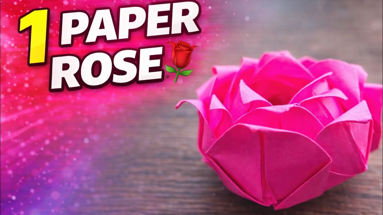 How to Make a Paper Rose with 1 Sheet 🌹 | Easy A4 Paper Rose Tutorial