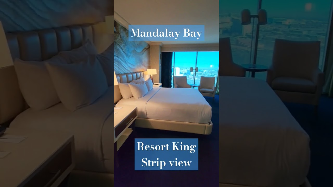 Room tour in 60 seconds - Mandalay Bay resort king strip view #vegas #roomtour #onetake #mandalaybay