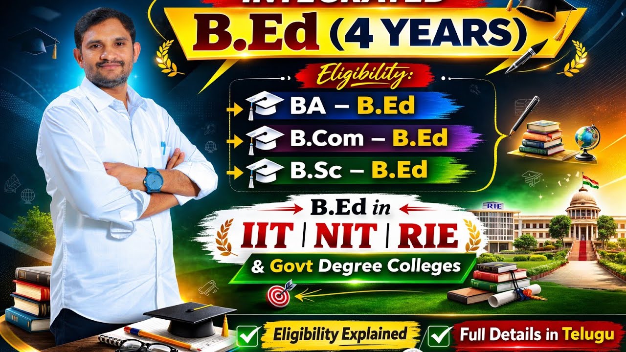 Integrated B.Ed (4 Years) | BA B.Ed, BCom B.Ed, BSc B.Ed | IIT, NIT, RIE & Govt Colleges Full Detail