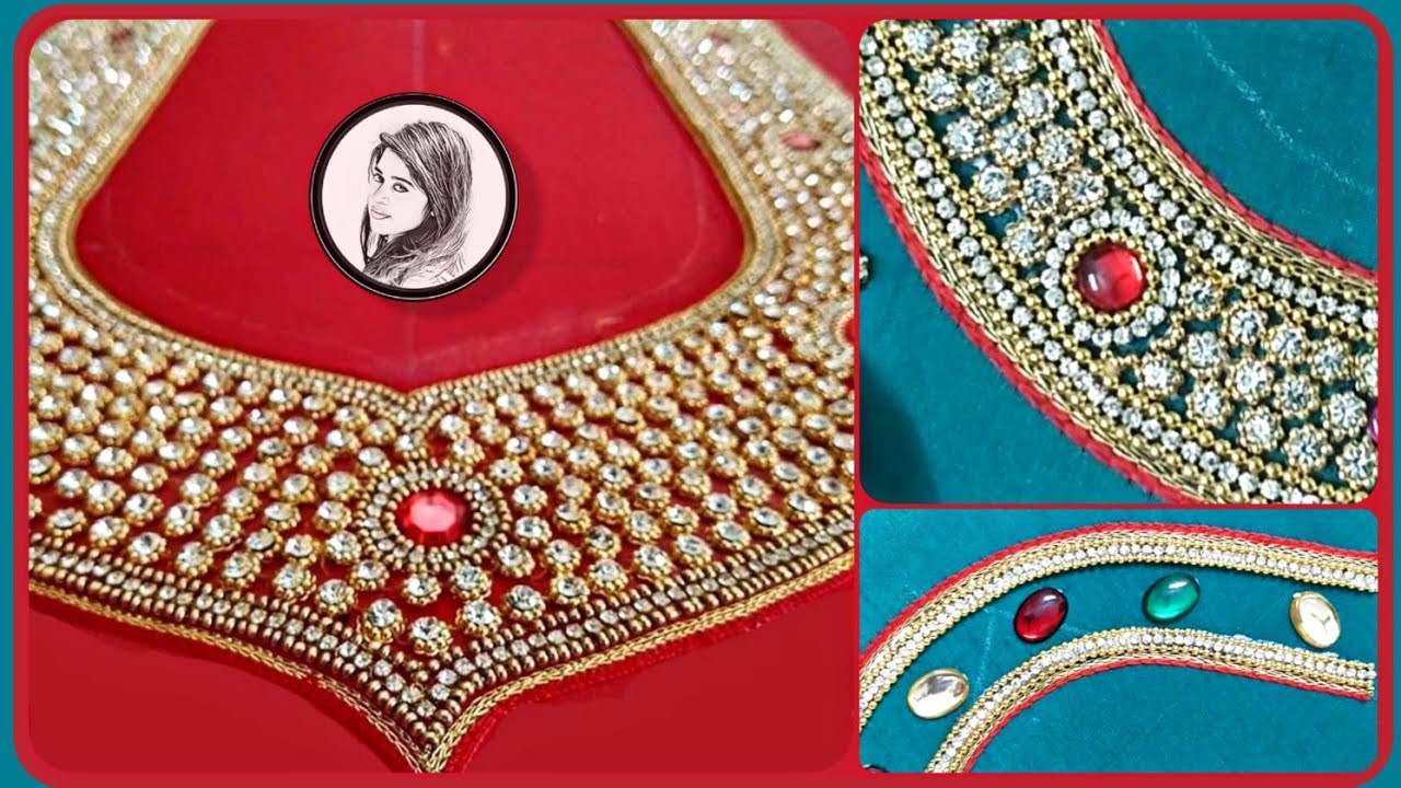 Heavy Maggam Work with Stone Base Rings (with Normal Needle)😍