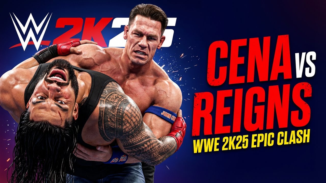 Роман Рейнс против Джона Сины: эпическая битва в WWE 2K25