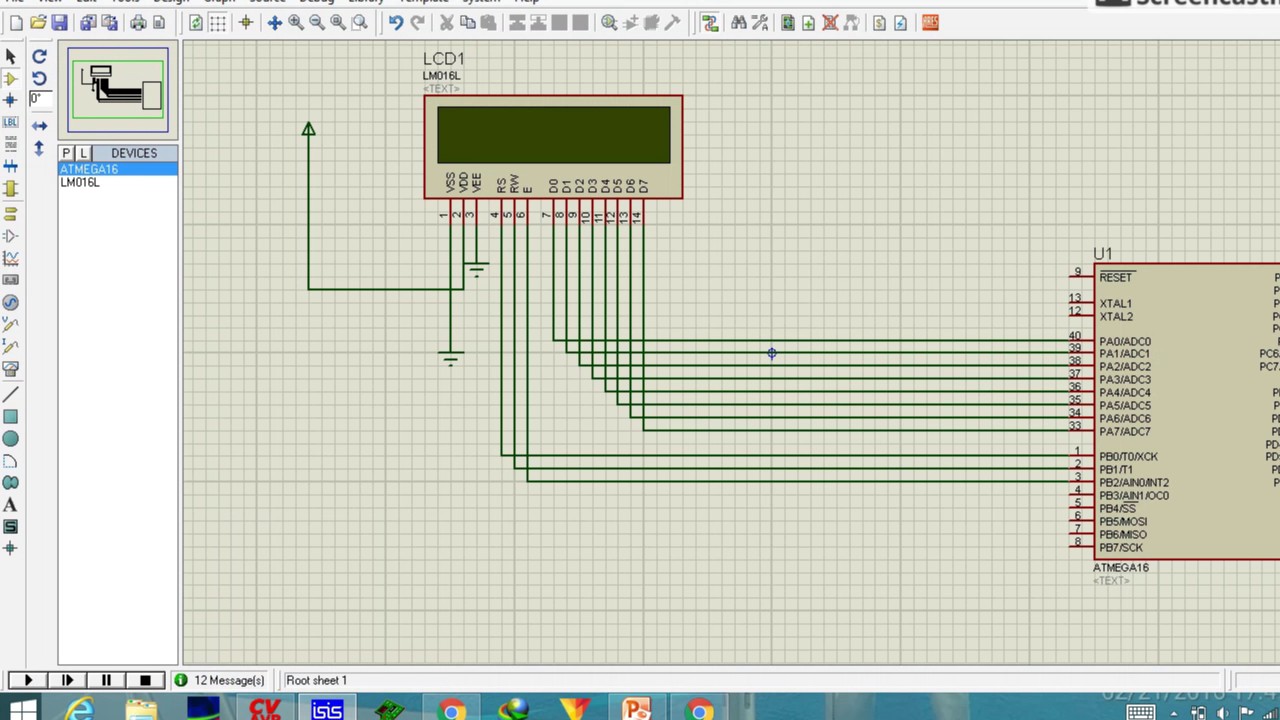PART 17..16X2 Alphanumeric LCD Interfacing with AVR ATmega16 ...in HINDI