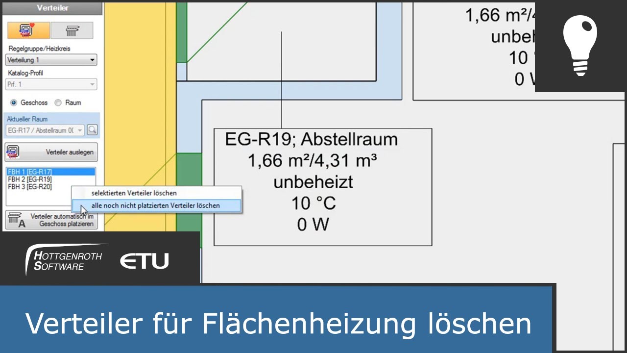 Verteiler für Flächenheizung löschen - TGA Heizung