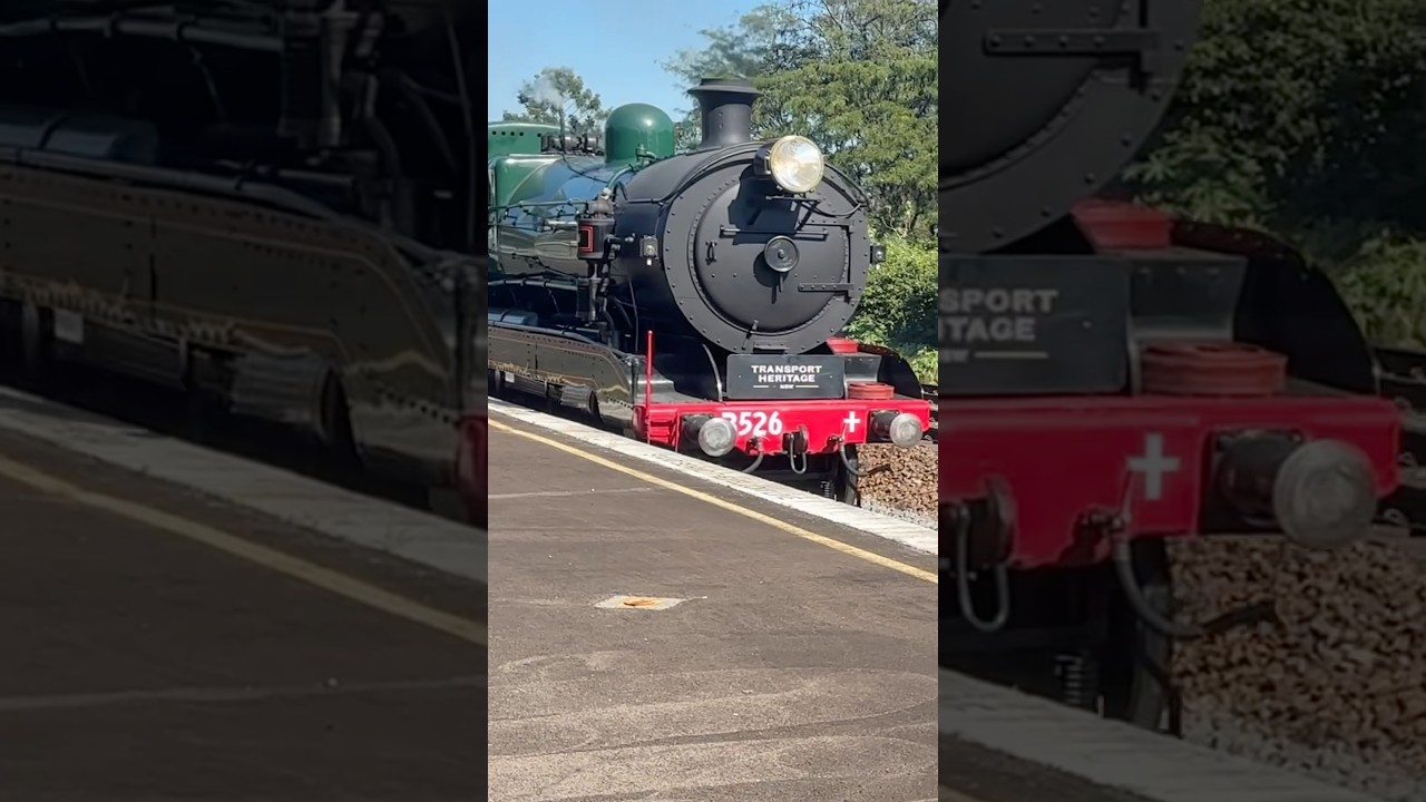 3526 & 3265 passing East Maitland on the Flyer #steamtrain #australiantrains #3526 #3265