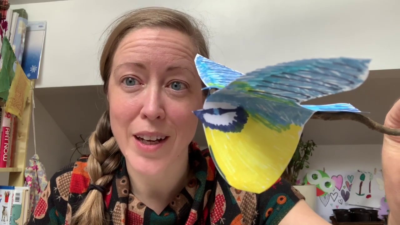 Nature Art - Handmade Bird Stick Puppet