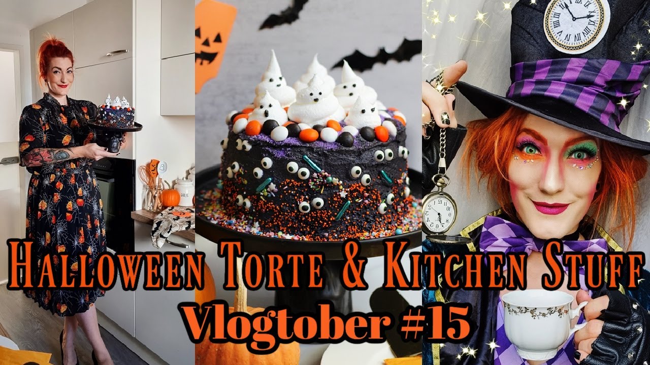 VLOGTOBER 15: Halloween-Torte, neue Küchengeräte & Mad Hatter Make Up // Sabrina Sterntal