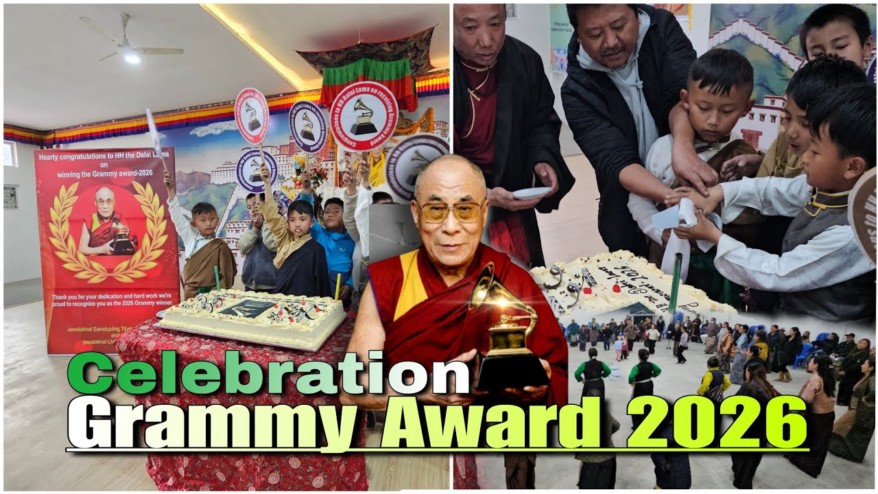 Celebrating 🎉🎊 Proud Moment of Grammy award To His Holiness the 14th dalai lama #celebration #grammy