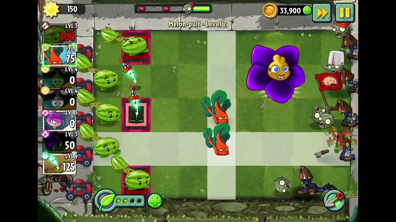 Melon-Pult Level 2 Plants vs Zombies 2