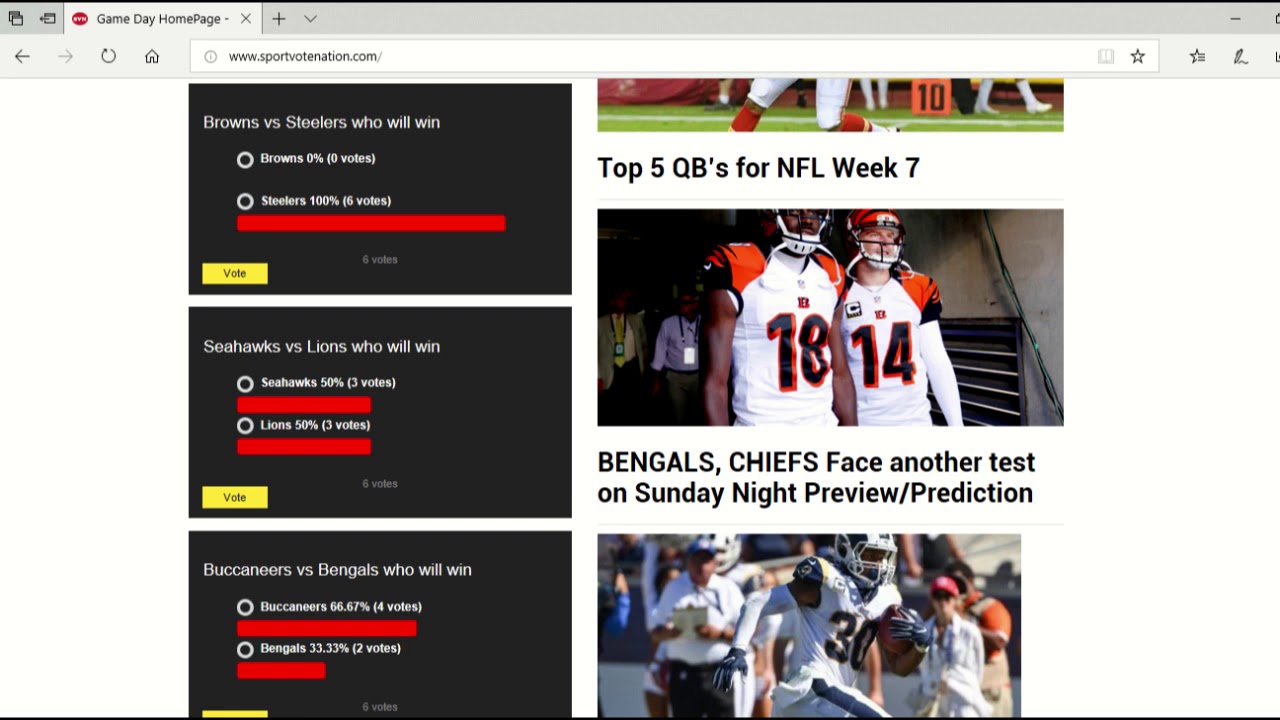 NFL Week 8 Picks, NFL Week 8 poll/voting