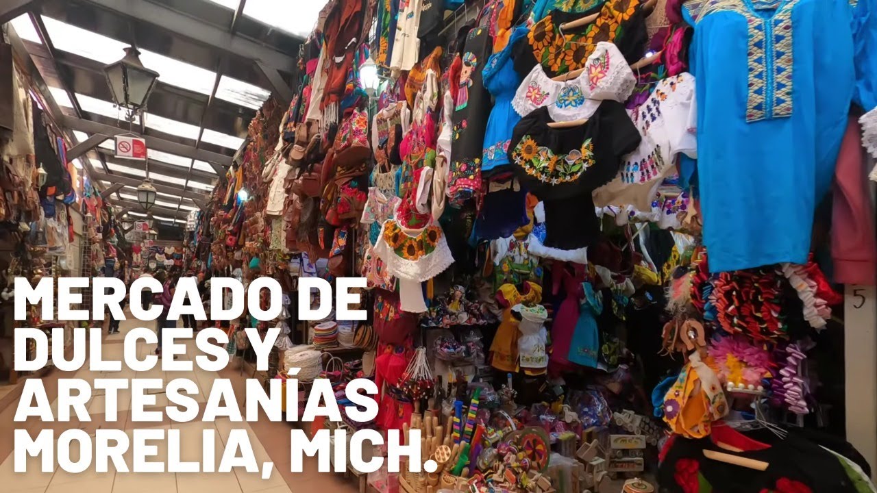 [4K] Mercado de Dulces y Artesanias - Morelia Michoacán