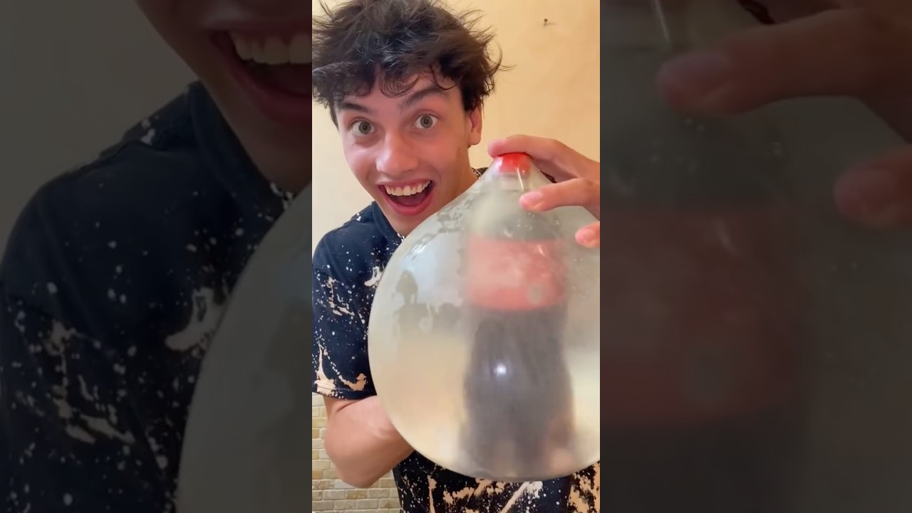 Тест на падение шарика с Mentos и газировкой 😱