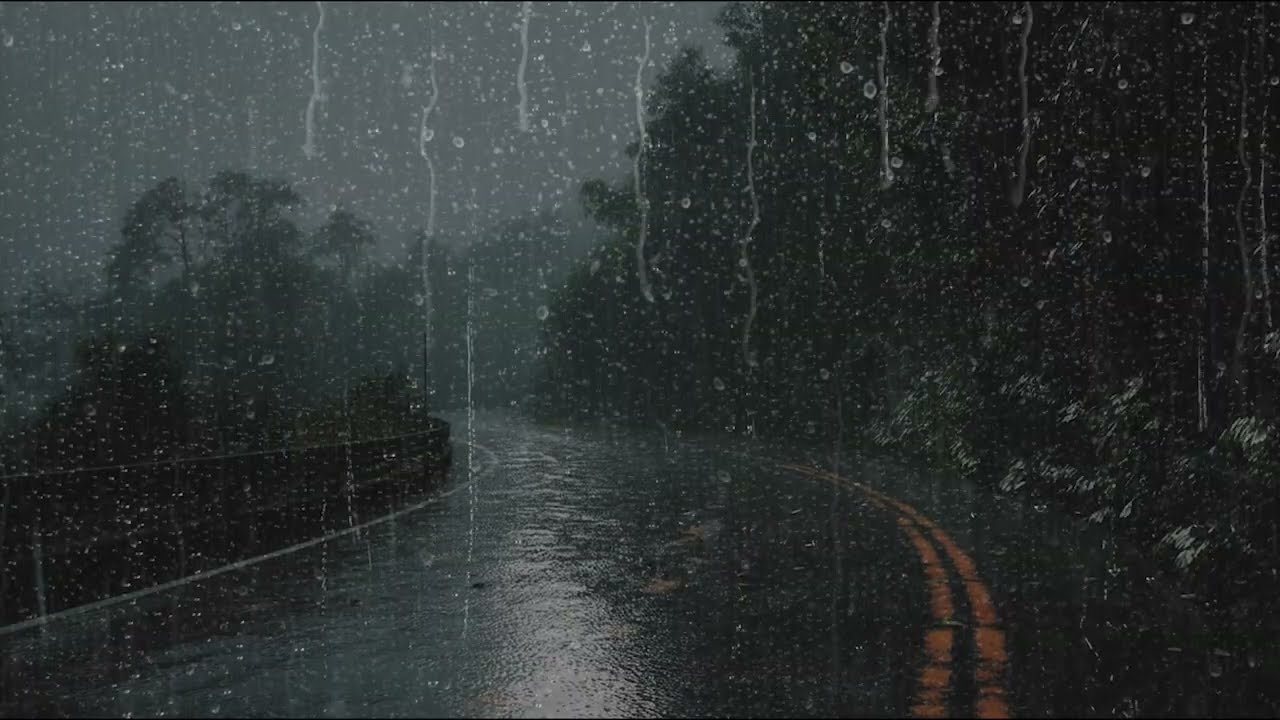 Soft Rain Falling on a Silent Road 🌧️ Deep Sleep Sounds for Relaxation & Calm