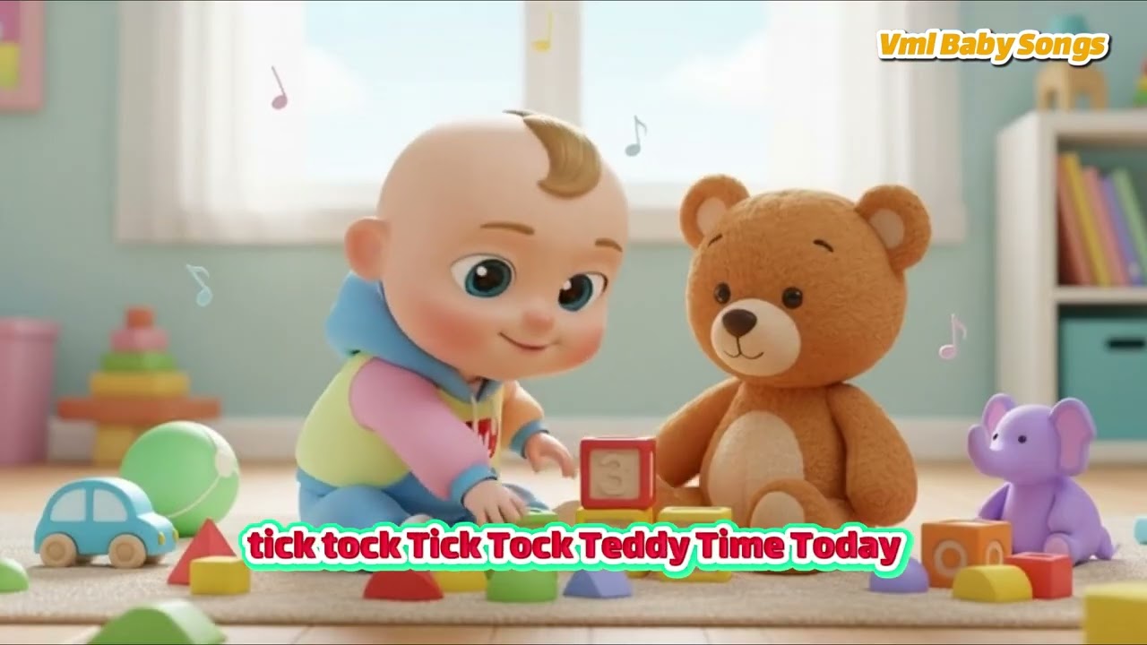 Tick Tock Teddy Time | Fun Baby Song for Toddlers & Kids | Vml Baby Songs