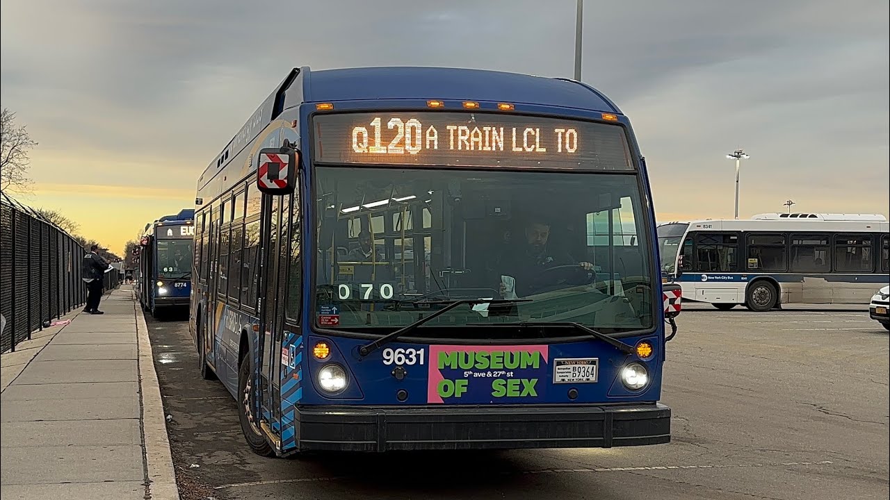 2021 Novabus LFS HEV #9631 on the Q120 Local A shuttle bus leaving Howard Beach JFK Airport