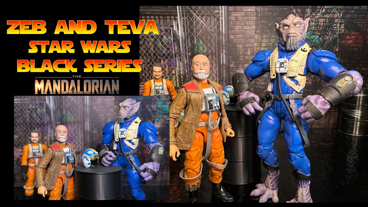 Zeb Orrelios and Carson Teva Star Wars Black Series Action Figure Hasbro Pulse Custom Mandalorian