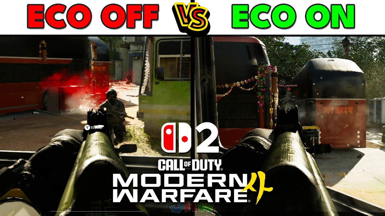 Modern Warfare 4: Мультиплеер &mdash; сравнение Switch 2 с включенным и выключенным эко-режимом (Геймпл...