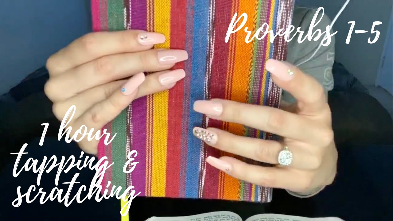 ASMR 1H of Gentle Tapping and Scratching | Slowly Whispering Proverbs 1-5