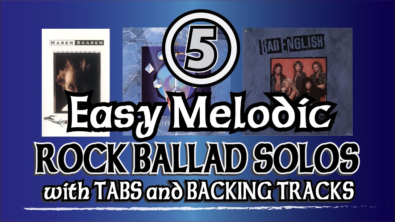 5 EASY MELODIC ROCK BALLAD SOLOS with TABS and BACKING TRACKS | ALVIN DE LEON (2019)