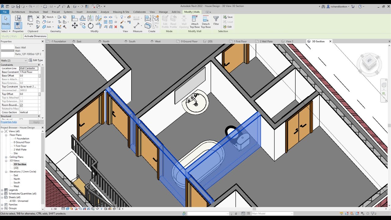 House Design 15 Bathroom Fittings Revit Tutorial