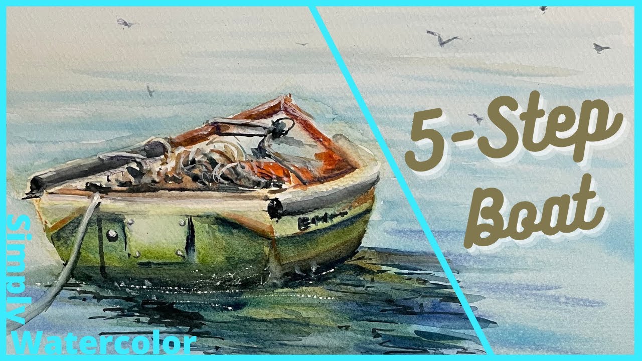 Here is A Simple Way To Paint Boats in Watercolor - Just Follow The Steps