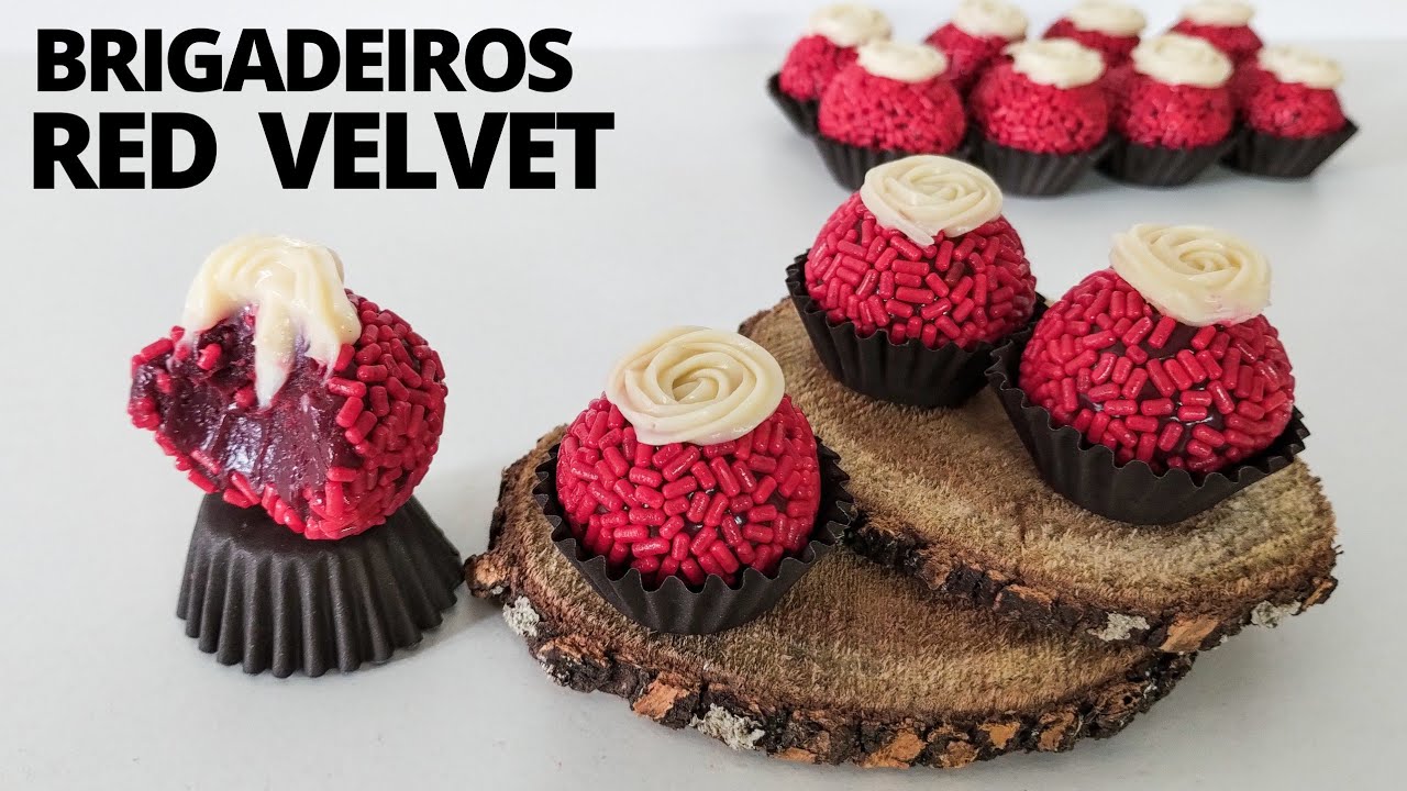 Bocaditos Para Mesa Dulce: Brigadeiros Gourmet Red Velvet con Cream Cheese - Bombones Red Velvet