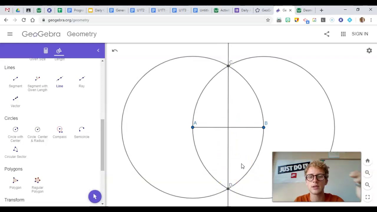 GeoU1T3 - Creating Perpendicular Bisectors - Geogebra & Desmos