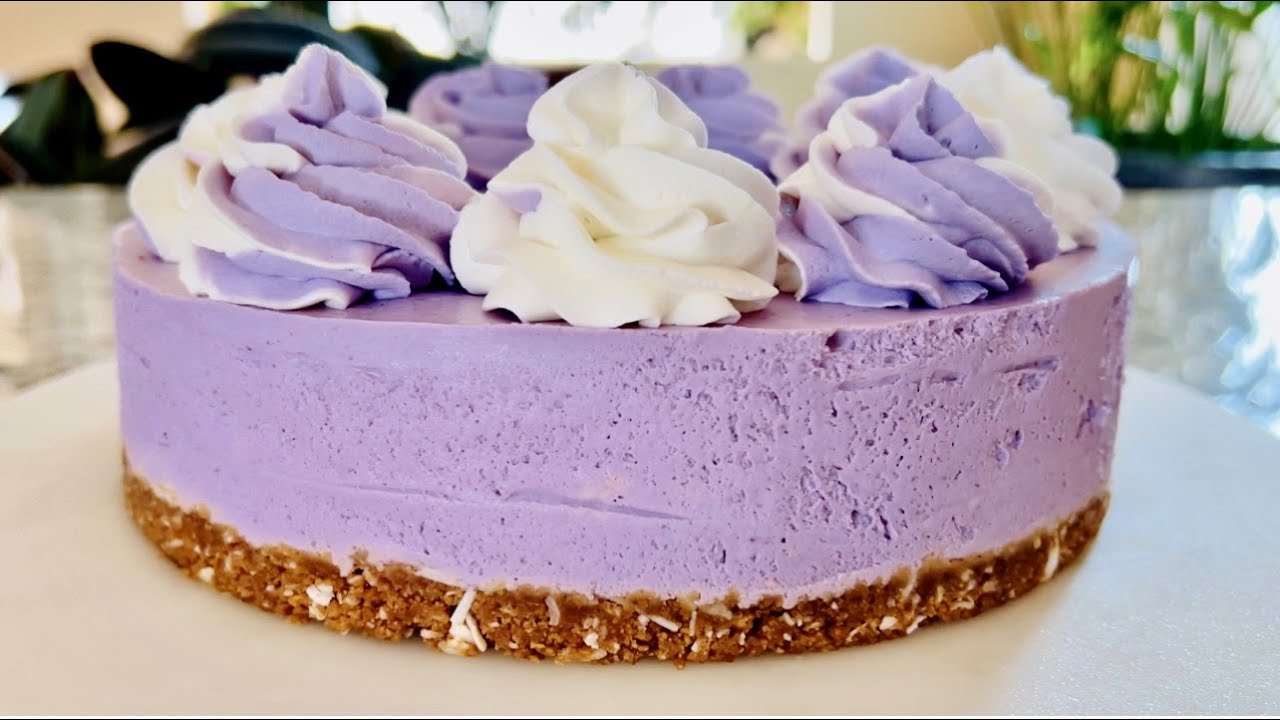 Ube Cheesecake / No Bake Ube Cheesecake / Filipino Dessert / ASMR cooking