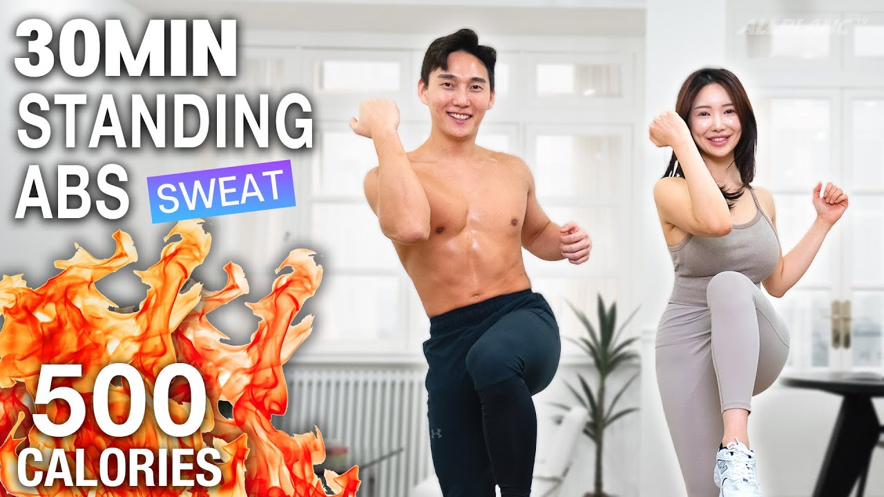 땀이 왜 이렇게 나죠?💦 30분 서서하는 복근 운동 / [SWEAT💦] 30M STANDING ABS WORKOUT