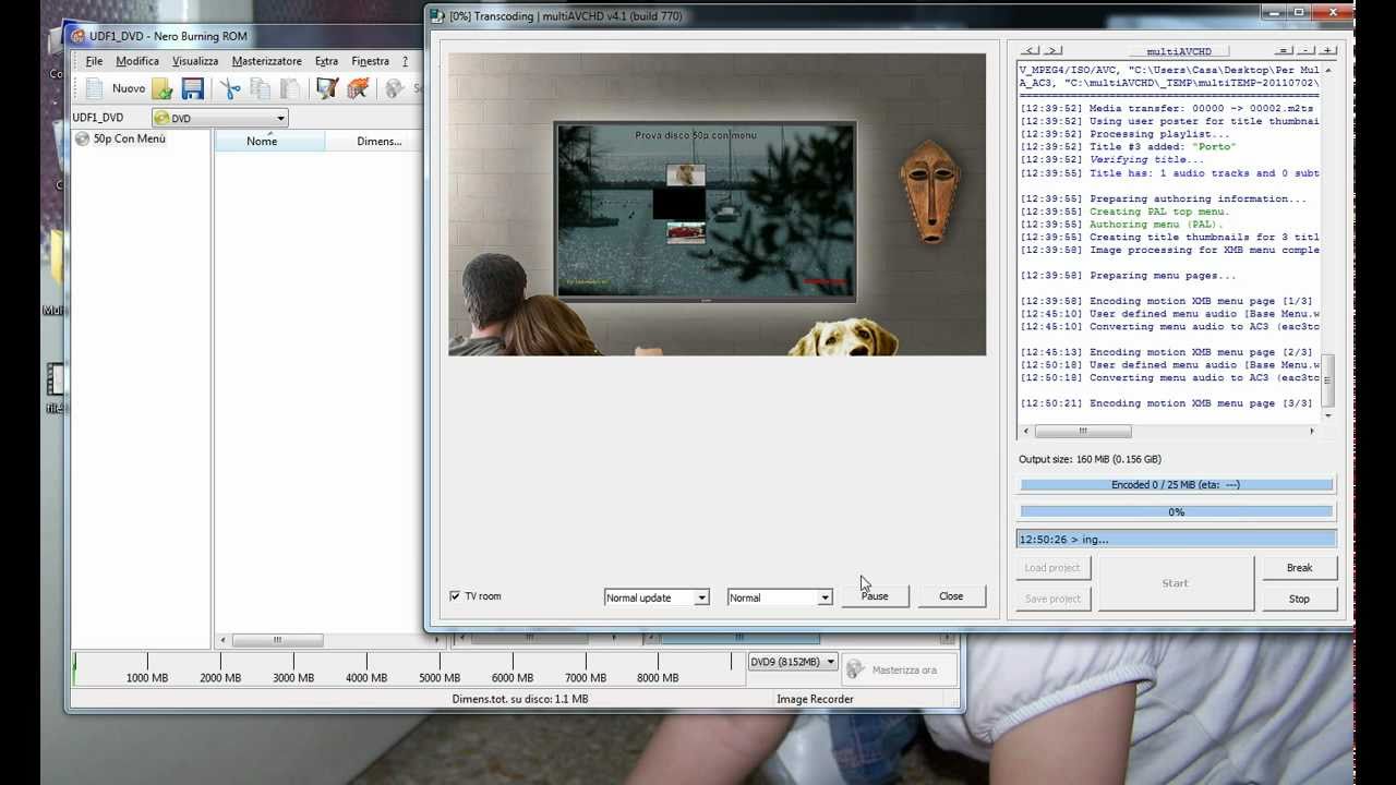MultiAVCHD Creare un men&ugrave; con video a 50p